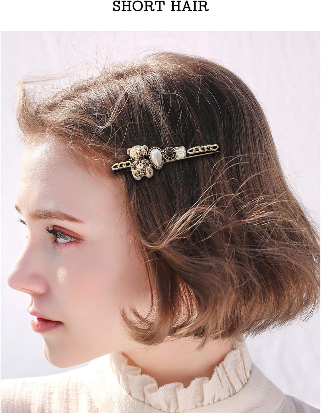 kapimo Korean Style Pearl Rhinestone Fancy Metal Hair Clips Set for Women and Girls Fashion Jewellery and Hair Accessories (Black) 2