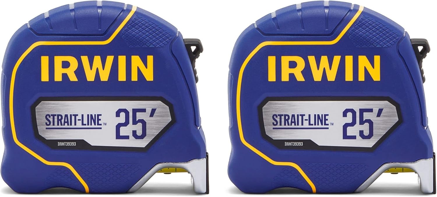IRWIN StraitLINE Tape Measure, 25 ft, 2 Pack, Includes Retraction