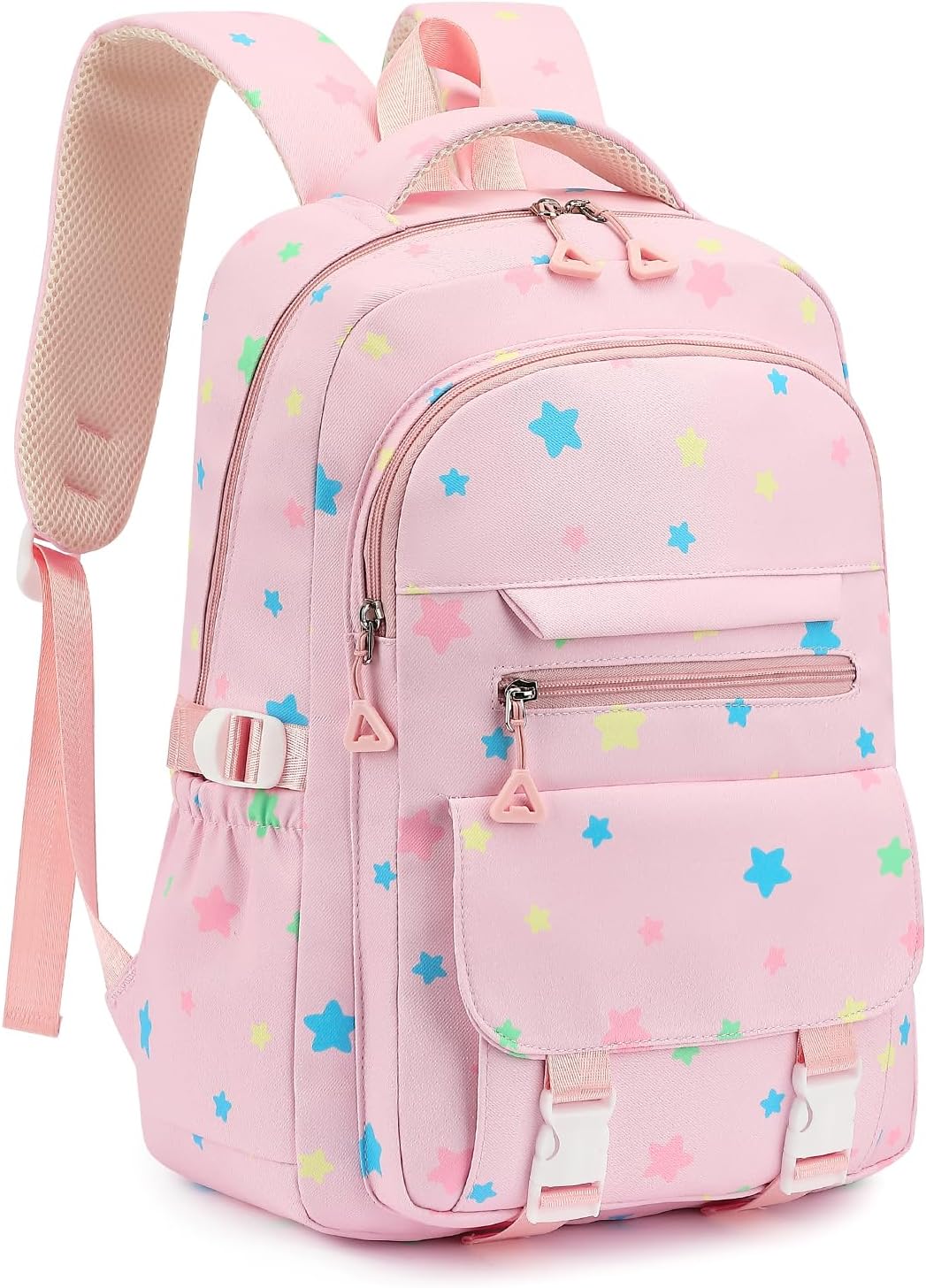 Kids School Backpack for Girls 5-12 Kawaii Travel Aesthetic Bookbag,Pink