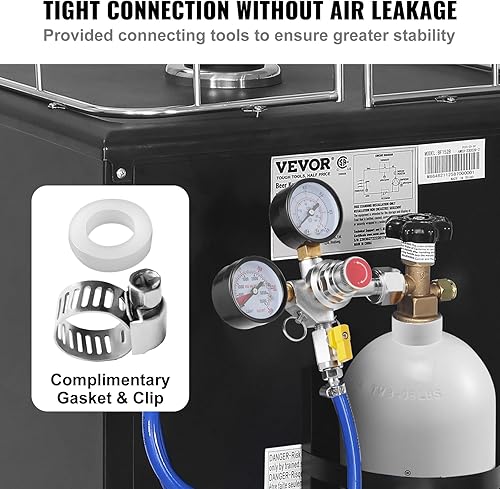 Miniatura 4 de VEVOR Regulador de doble calibre, medidor de regulador de CO2 con 0-60 PSI, sistema de gas de calibre de CO2 resistente, regulador de cerveza de