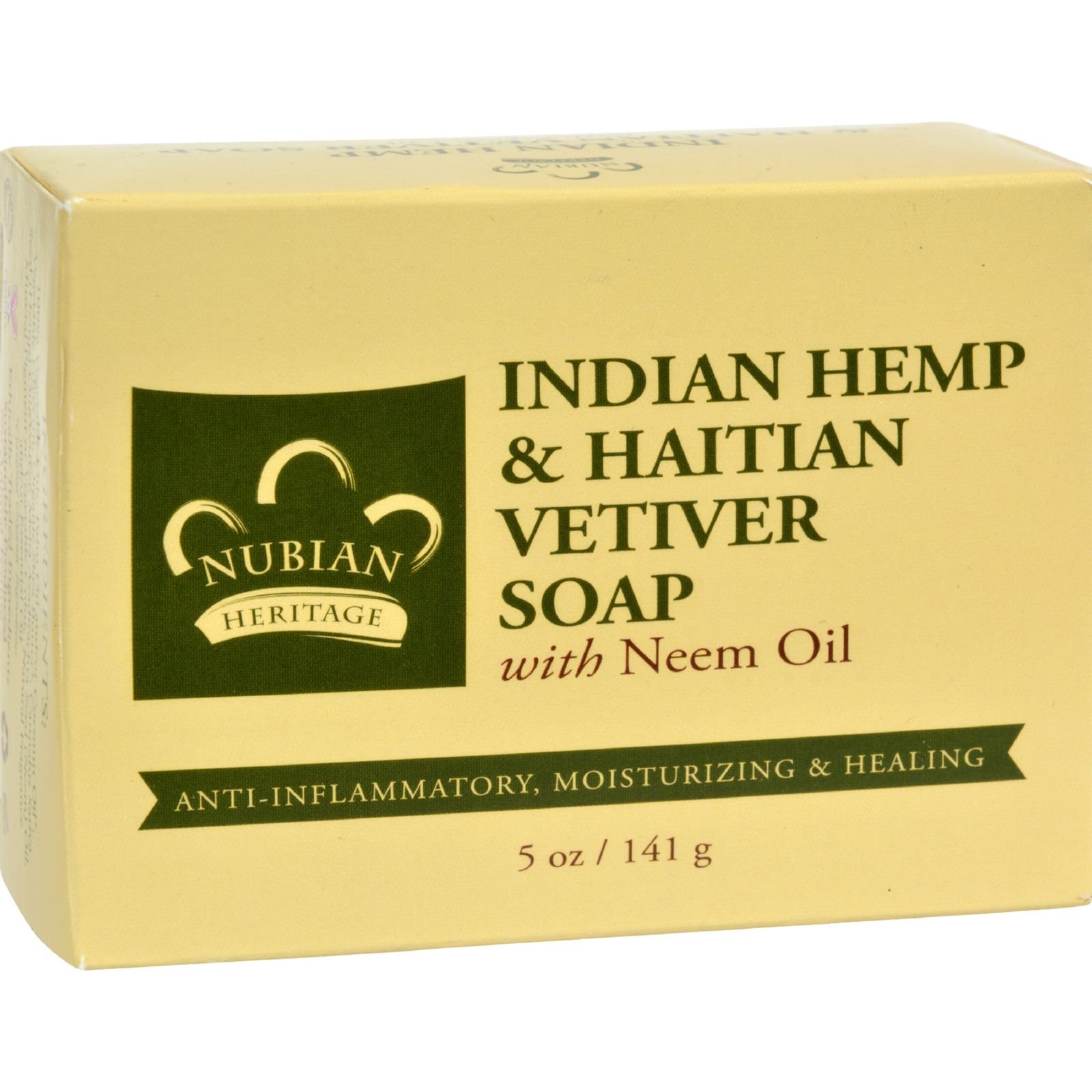 Nubian Heritage Bar Soap Indian Hemp And Haitian Vetiver - 5 oz - Nubian Heritage
