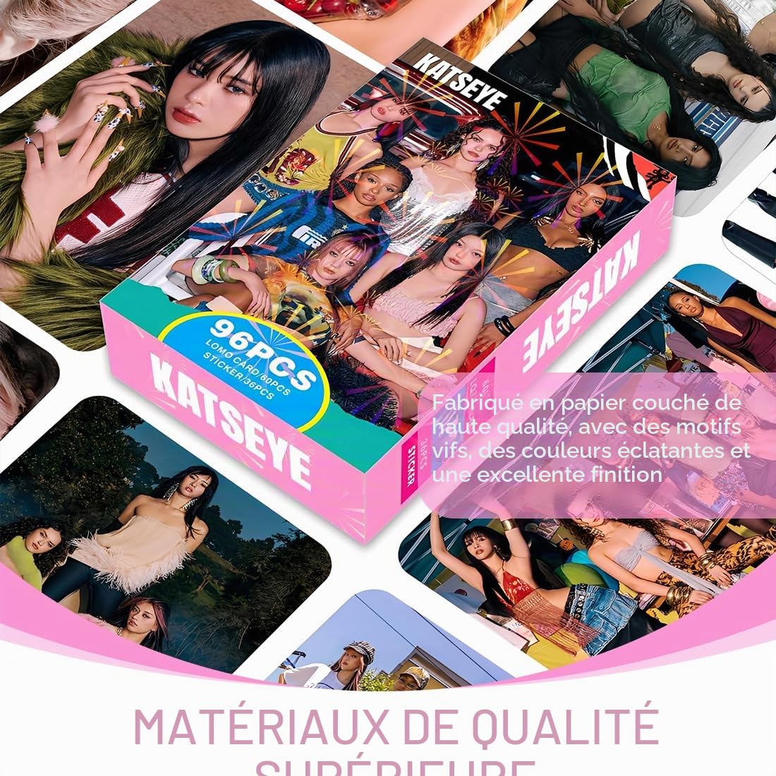 96 Pièces Cartes Photos KATSEYE Variées, KATSEYE Collection de Photocards pour Fans, Idées Cadeaux pour Ados, Collection Complète de Membres de Groupe, pour Déco et Échange