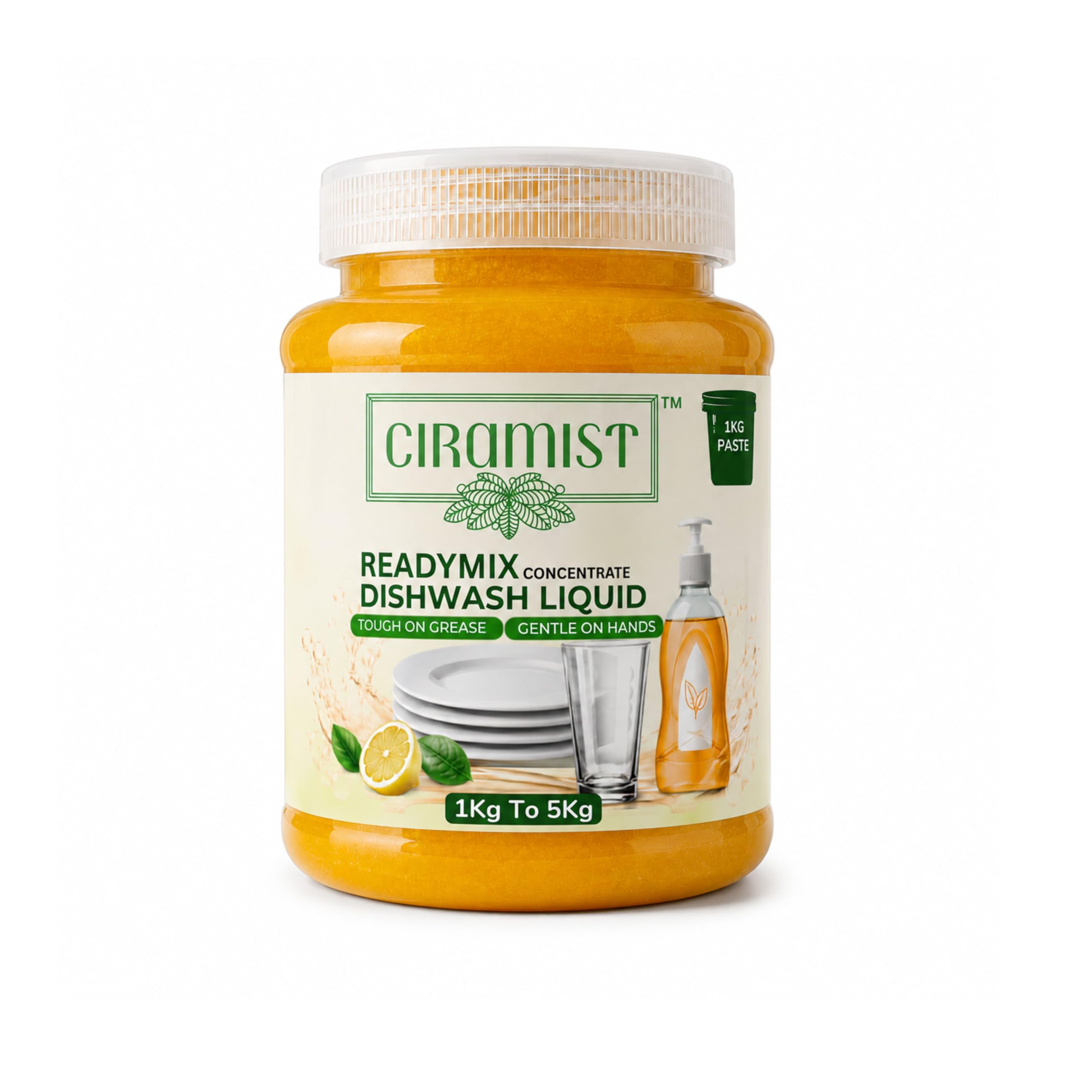Ciramist Readymix Dish Wash Concentrate | Powerful Grease-Cutting Dishwashing Liquid for Utensils and Cookware 1KG TO 5KG-picture-11