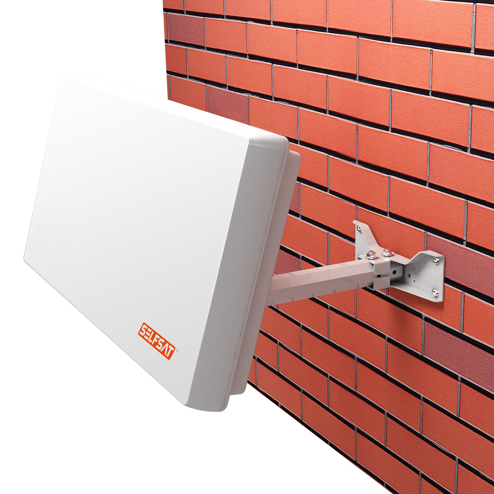 SELFSAT H22D4+ Set - Quad Flachantenne Full HD 4K UHD für Vier Teilnehmer inkl. Fensterhalterung + SAT-Finder + Fensterdurchführung + F-Stecker + Wetterschutztüllen