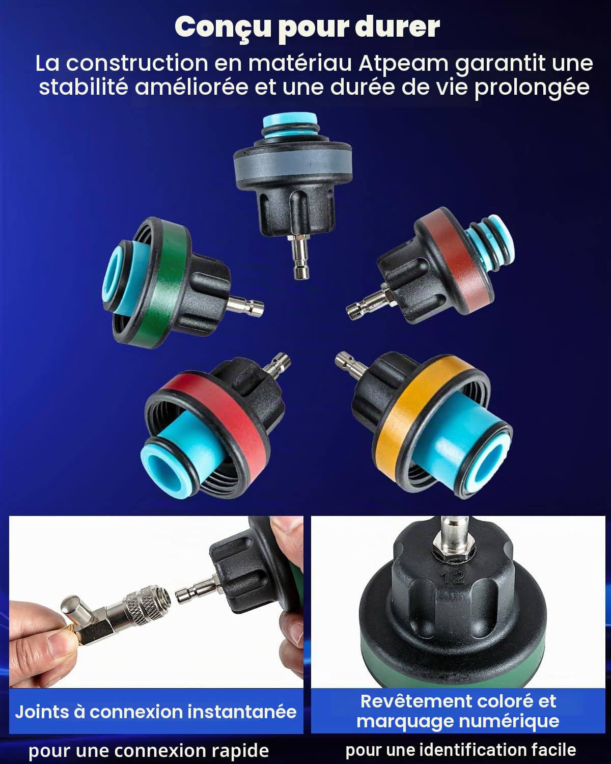 ATPEAM Kit Testeur de Liquide de Refroidissement 34 Pièces, Testeur de Pression Radiateur Universel avec Pompe Manuelle et Adaptateurs pour Voitures, Motos et Camions
