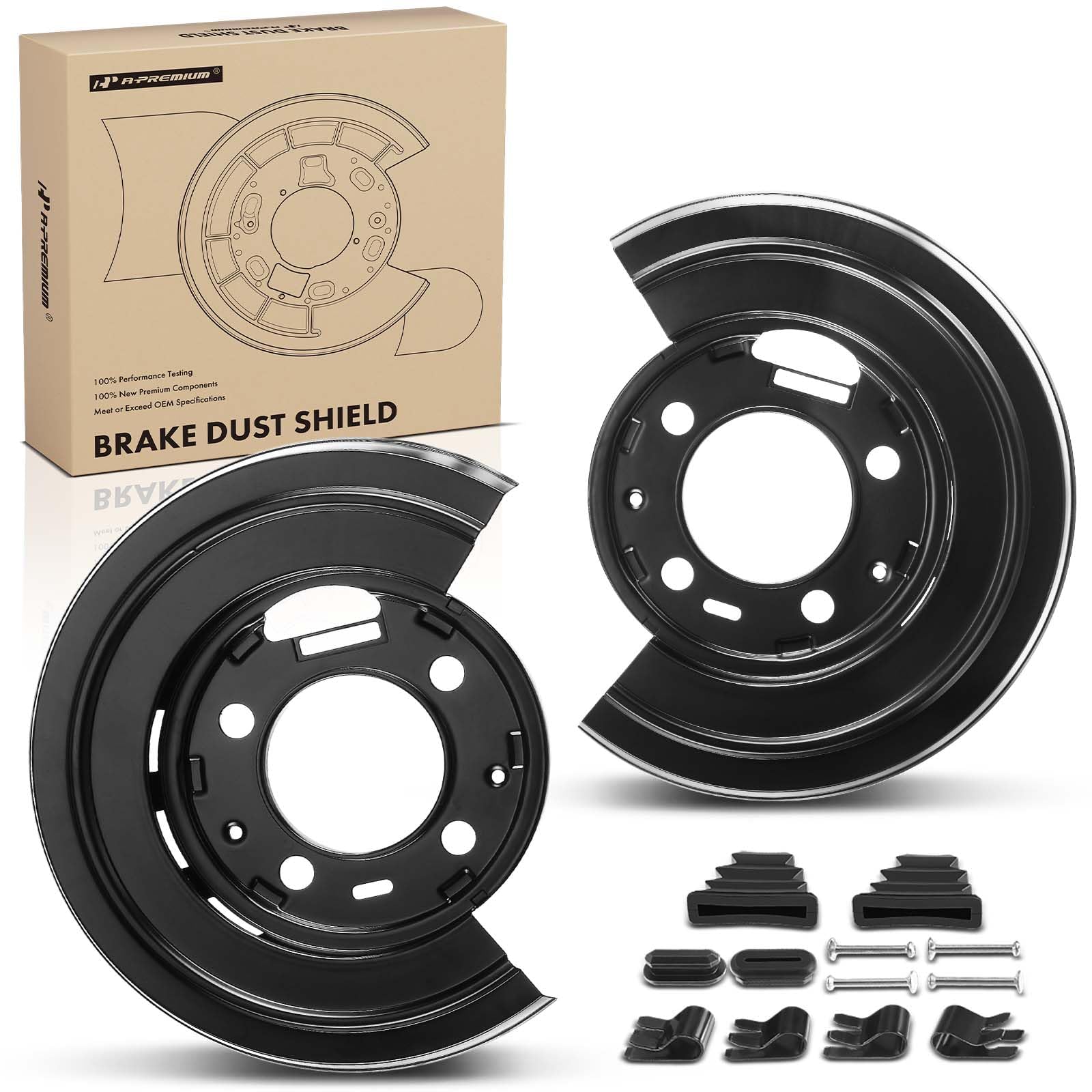 A-Premium Brake Dust Shield Rear Left and Right Compatible with Ford F-250 Super Duty 2005-2010 F-350 Super Duty 2005-2012 F-450 Super Duty 2011-2012 2PCS