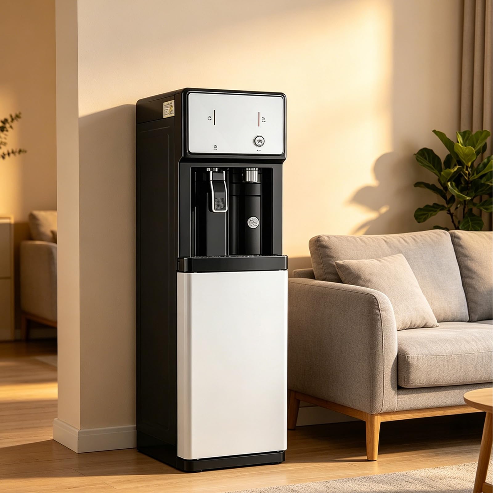 Dispensador De Agua Fria-Unità Indipendente Alimentata A Rete Dispensador Agua Fria, Doble Función De Hielo Y Agua Caliente para Uso Doméstico, Comercial Y Empresarial