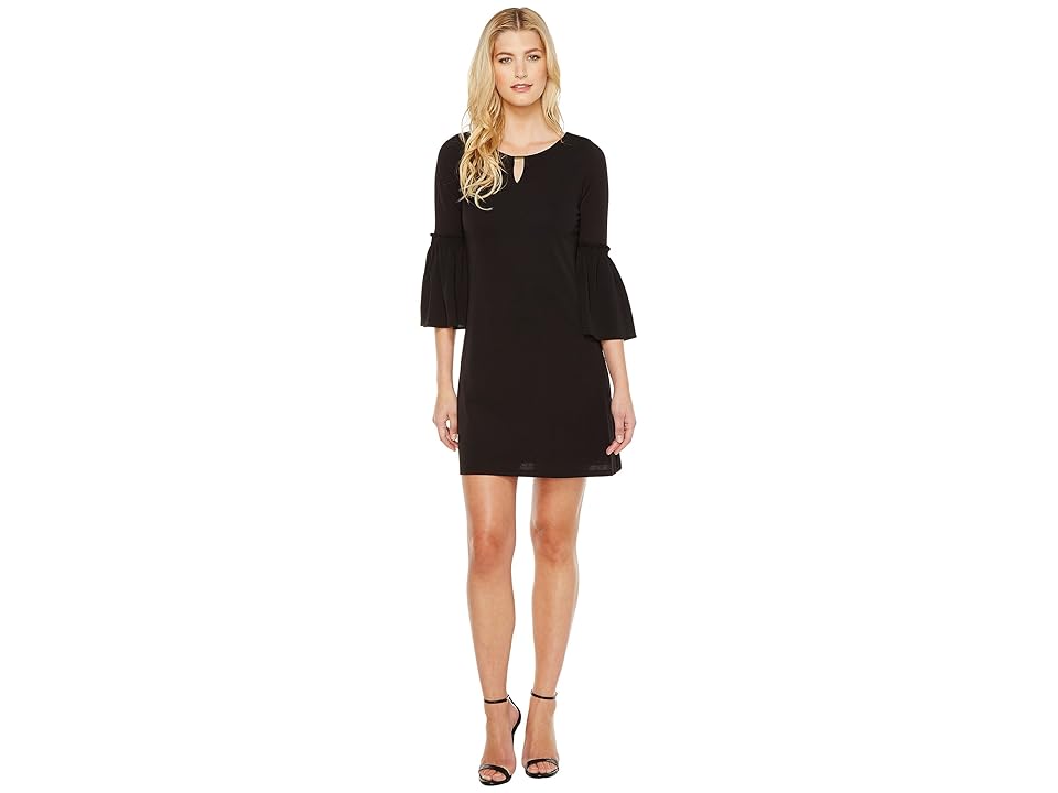 

Calvin Klein Flutter Sleeves Dress with Hardware (Black) Women's Dress