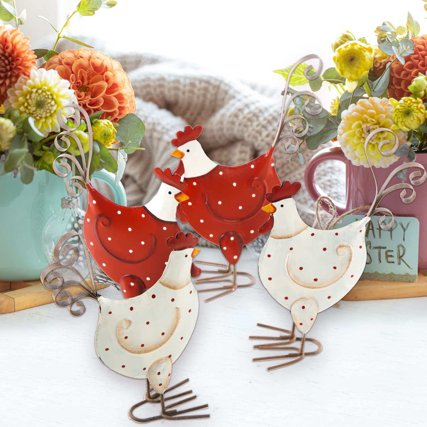 Poule Décorative, Lot De 2 - : Poule Décorative, Lot De