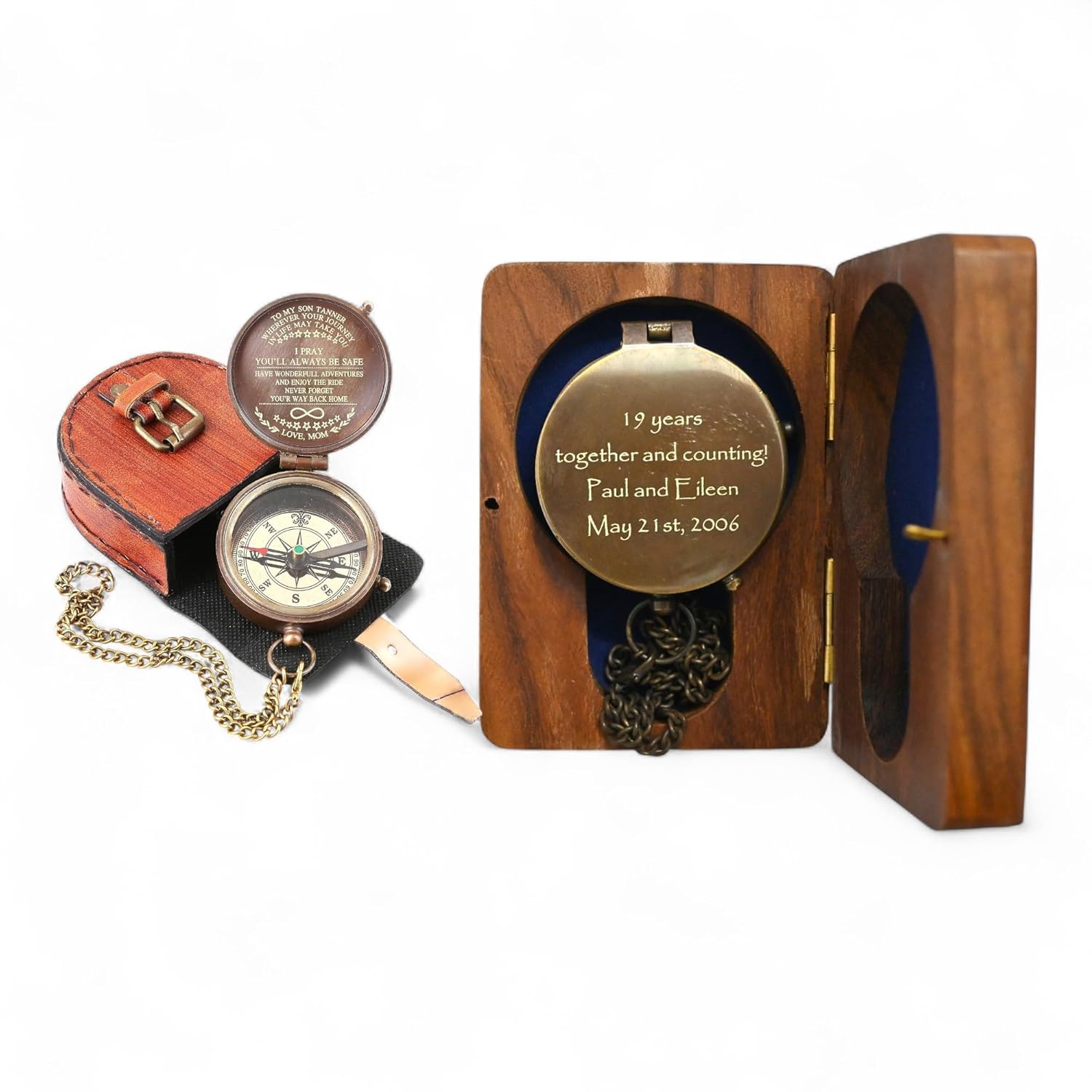 Personalized Handmade Vintage Nautical Brass Compass - Antique Custom Inspirational Unique Luxury Gift For Graduation, Baptism, First Communion, Anniversary, Retirement Gift
