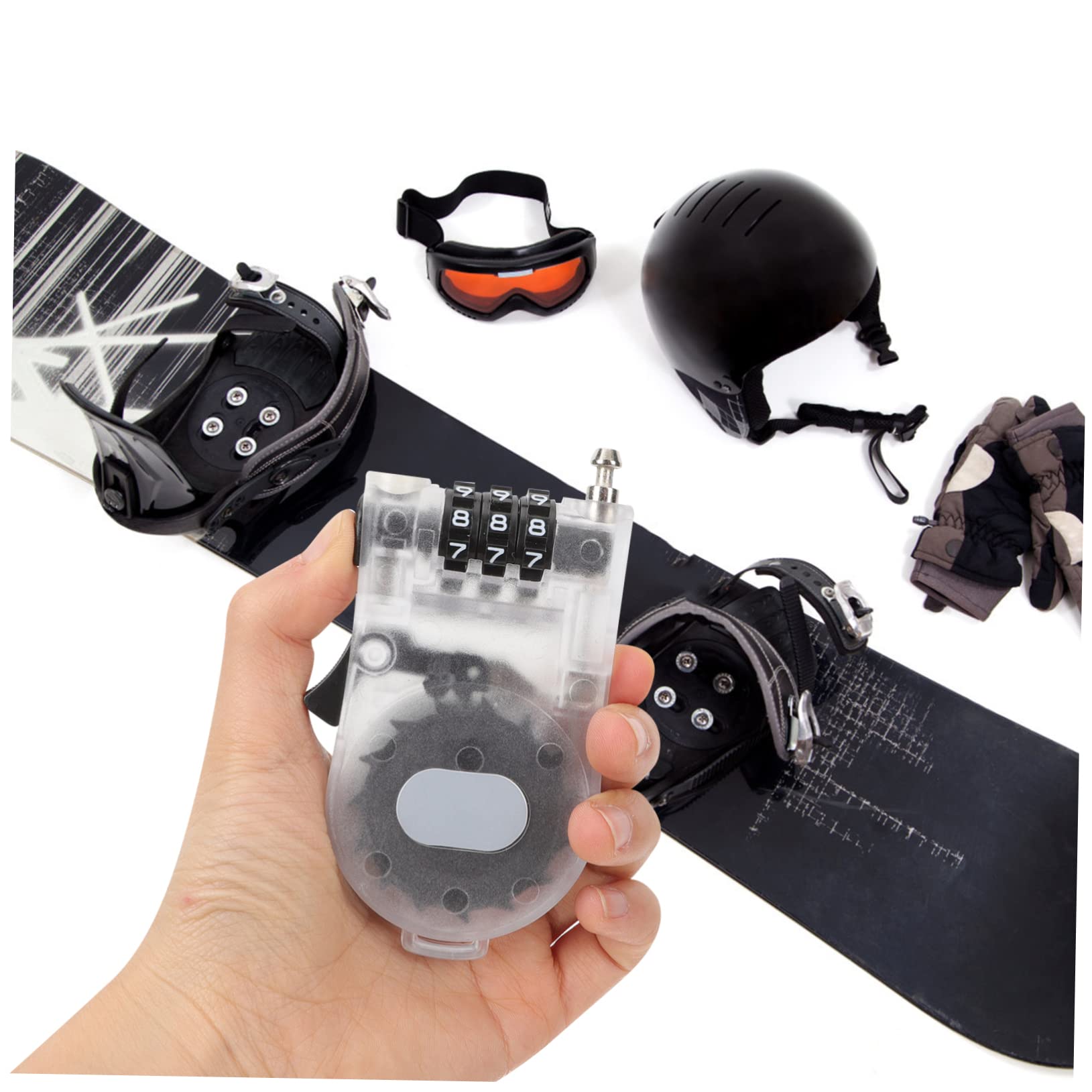 ABOOFAN 5pièces Verrou De Sécurité Portable Pour Vélo Et Ski Câble Rétractable à Verrou Anti-vol Léger Pour Skis Vélos Et Équipements Sportifs Transparent