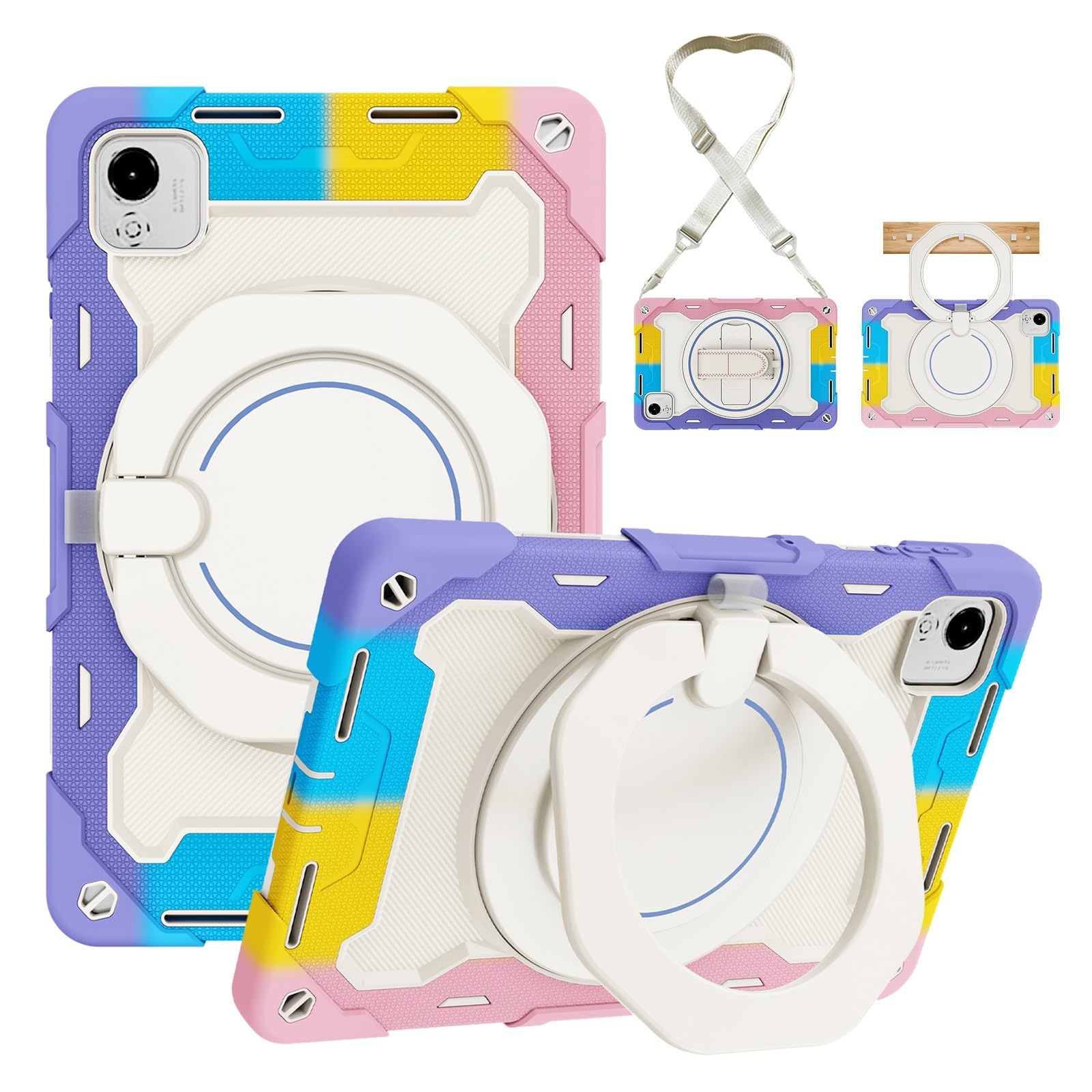 Coque Honor Pad X9 Pro 11.5 antichoc rose avec poignée rotative - 7