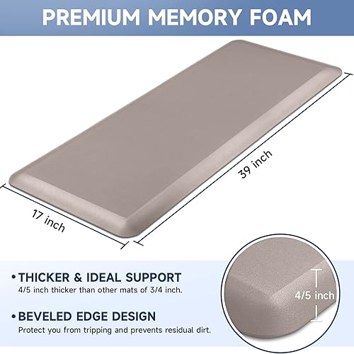 Miniatura 2 de StepRite Tapete de cocina de 45 pulgadas de grosor, antifatiga, antideslizante, resistente a las manchas, impermeable, tapete de escritorio para