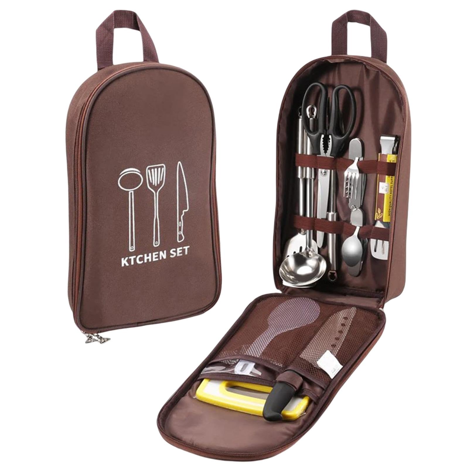 Camping Utensils Storage Bag - Camping Tableware Storage Bag, Picnic Cutlery Organizer Bag, Cooking Utensil Storage Bag, Portable Tableware Fork Spoon Chopsticks Organizer Bag For Camping, Hiking, BBQ