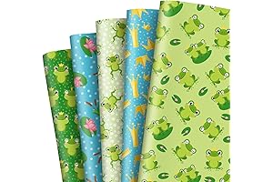 JarThena AMCS 10 Sheet Cute Frog Wrapping Paper - DIY Craft Paper