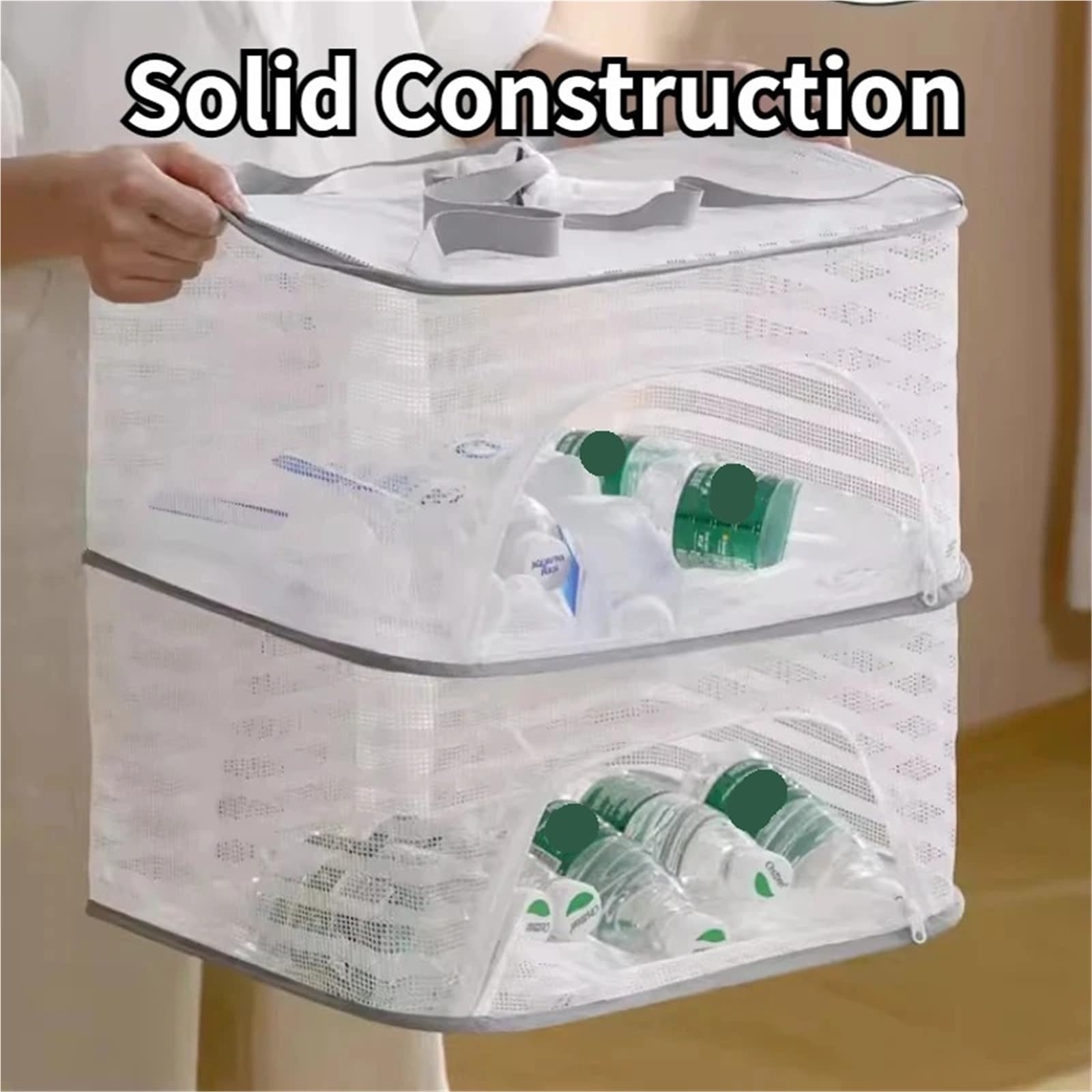 Wäschenetz 2 stücke Kleidung Trocknen Netto Hängende Kleidung Trocknen Netze for Kleidung Tuch Trockner Käfig Lagerung Rack(3 Layer White)