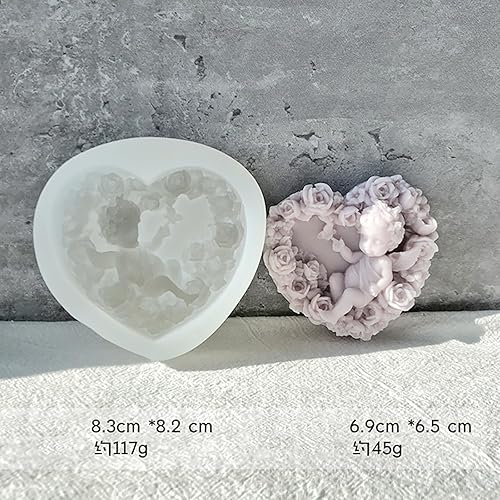 Miniatura 3 de Molde de ángel en forma de amor, molde de vela de joyería de corazón, moldes de fundición de resina hecho a mano para hacer velas de resina,