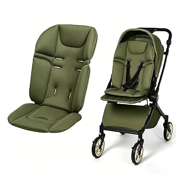 Baby Stroller Seat Liner for Most Models, Breathable Fabric Stroller Seat Liner Insert, Ensure Comfort and Support on The Go, Stroller Accessories for Toddler Aged 0-5 Years Old, Green