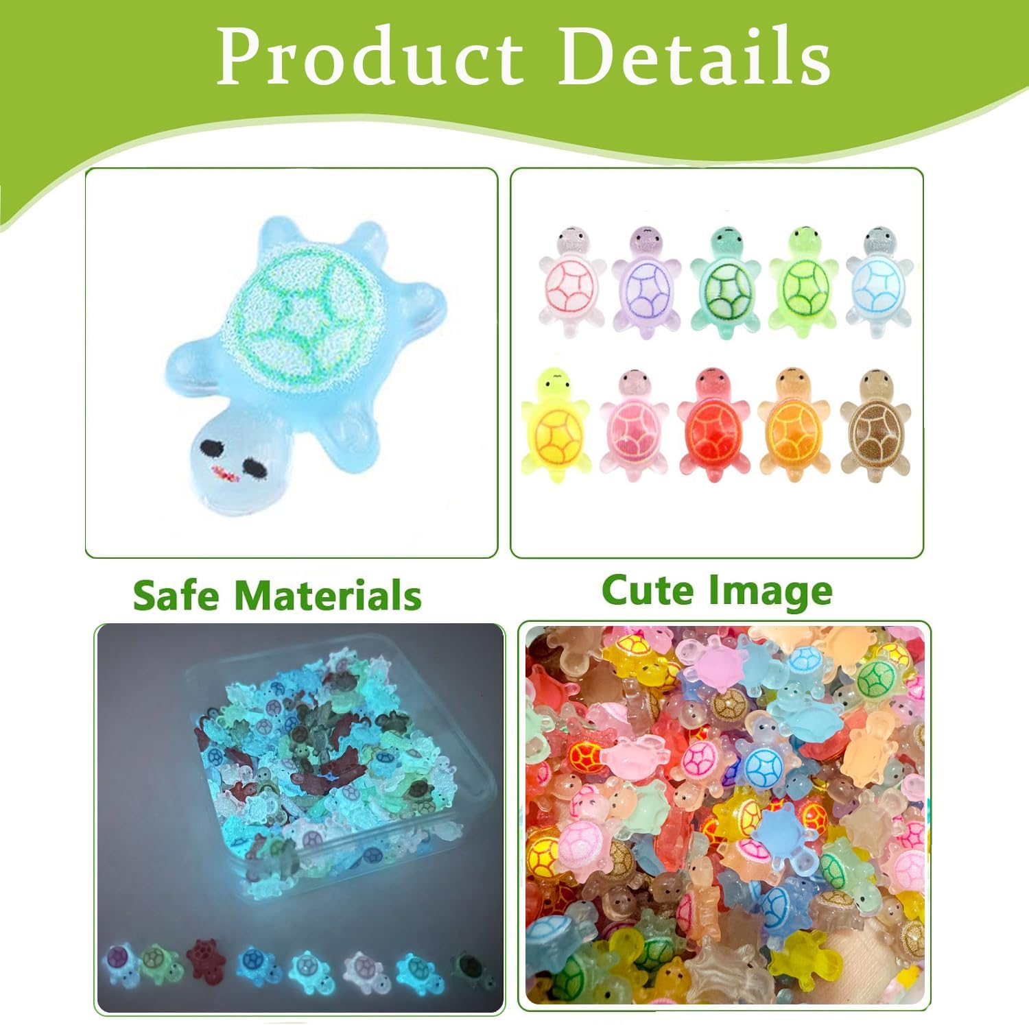 250Pcs Mini Resin Animals Turtles,Tiny Figures Turtle Bulk, Luminous Mini Animals Figurines Glow in The Dark Small Plastic Miniature Turtles Miniature Things Figurines to Hide thumbnail