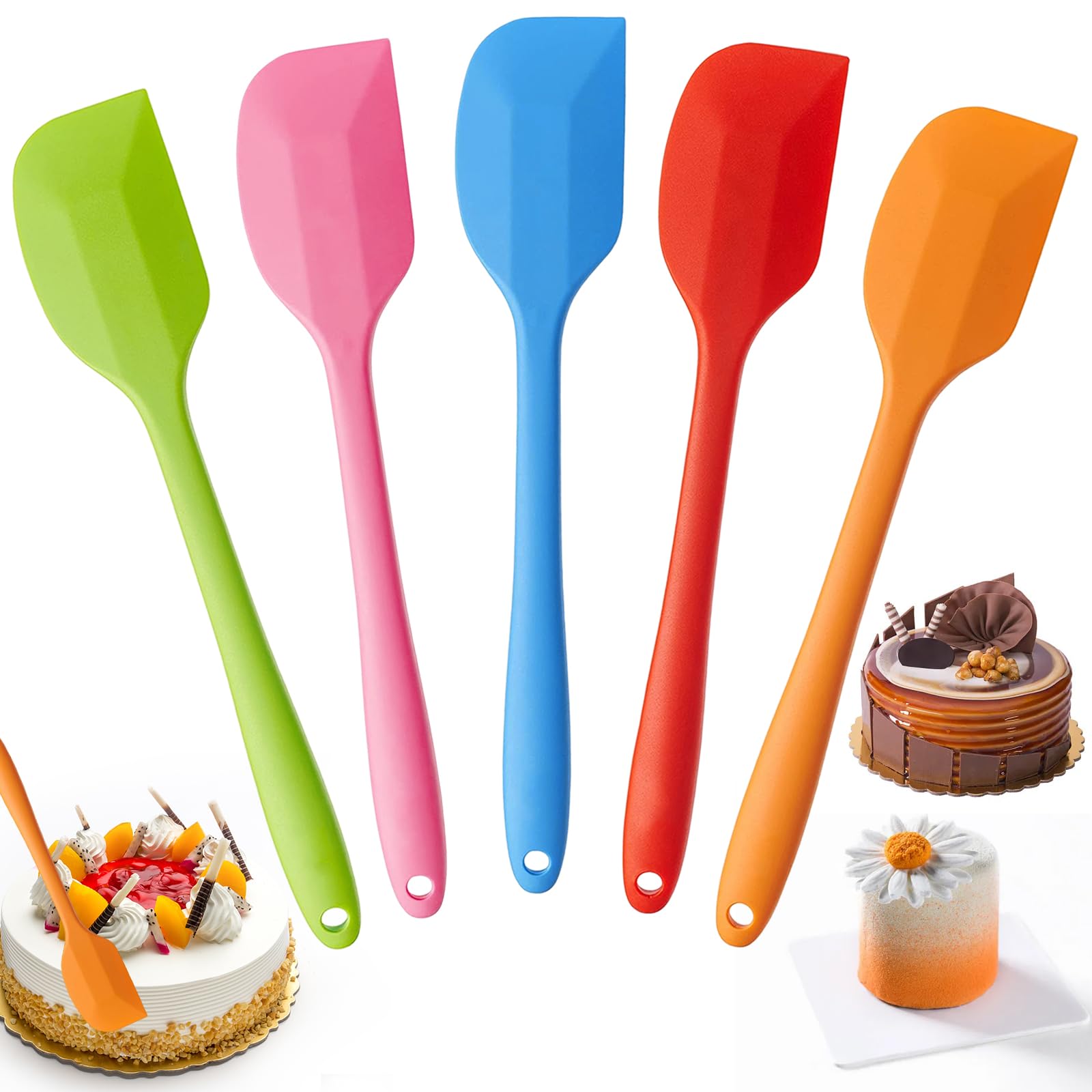 Set 5 Spatole In Silicone Da Cucina - Resistente Al Calore 260°C, 21 Cm - Foto 4