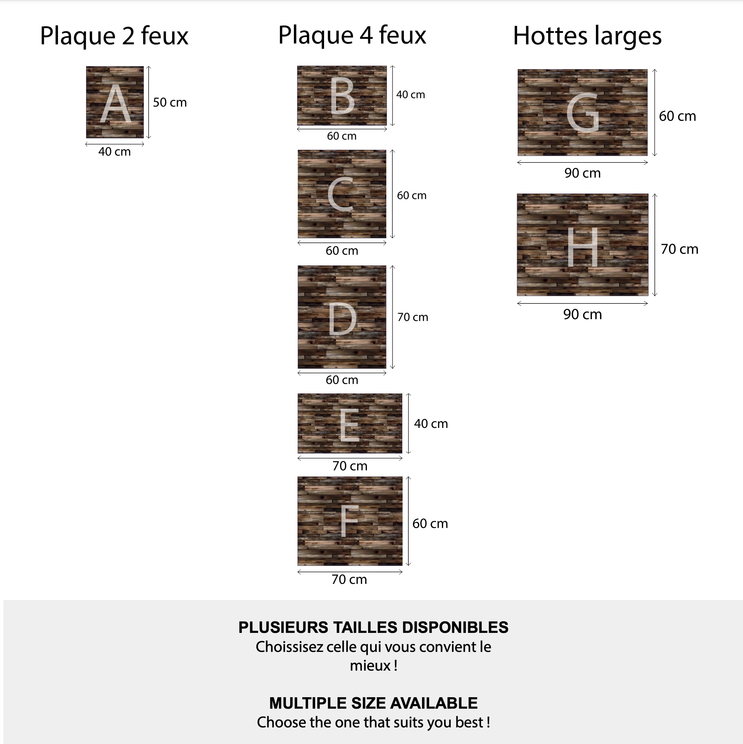 Crédence cuisine rigide aluminium (dibond) taille 40x50cm bois hêtre, crédence inoxydable dibond inoxydable, résistant à la chaleur et humidité pour cuisine, design bois, effet bois