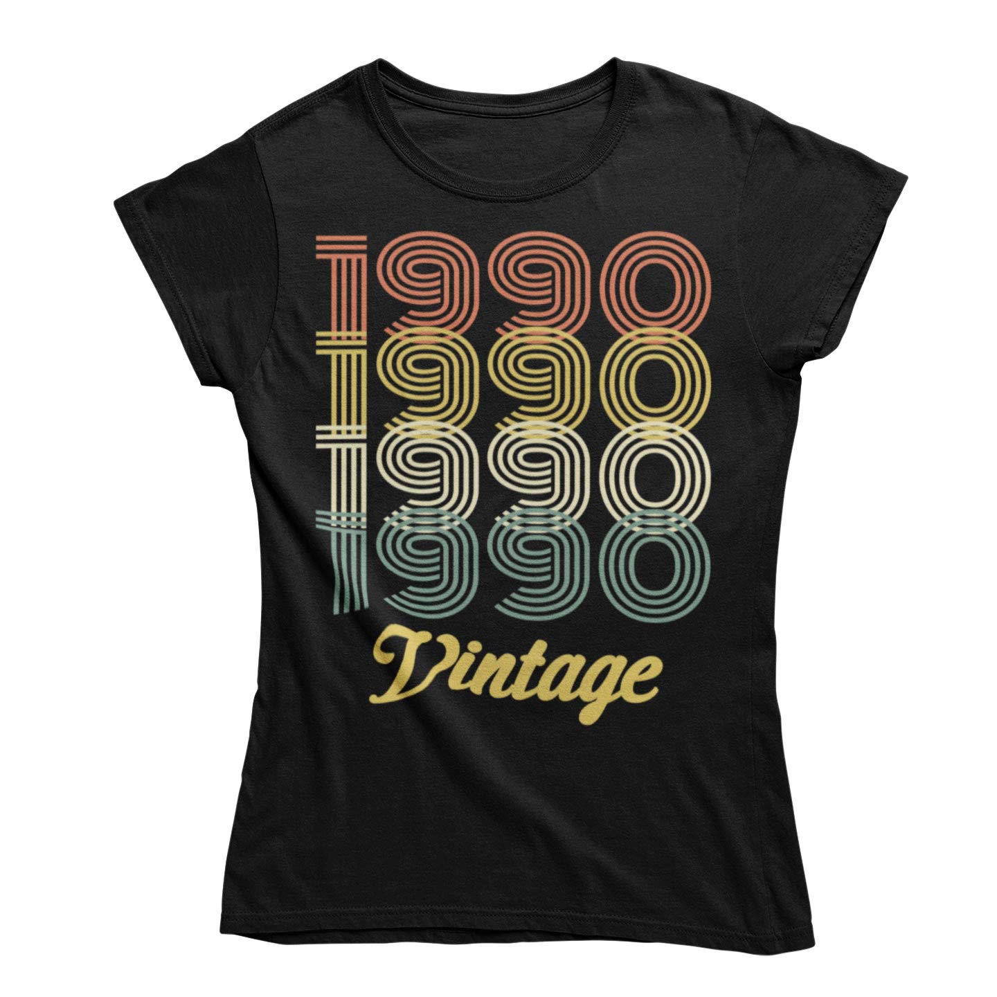 Vulfire Maglietta Donna 1970 Vintage (70' 80' 90' Style) (Nero, XS
