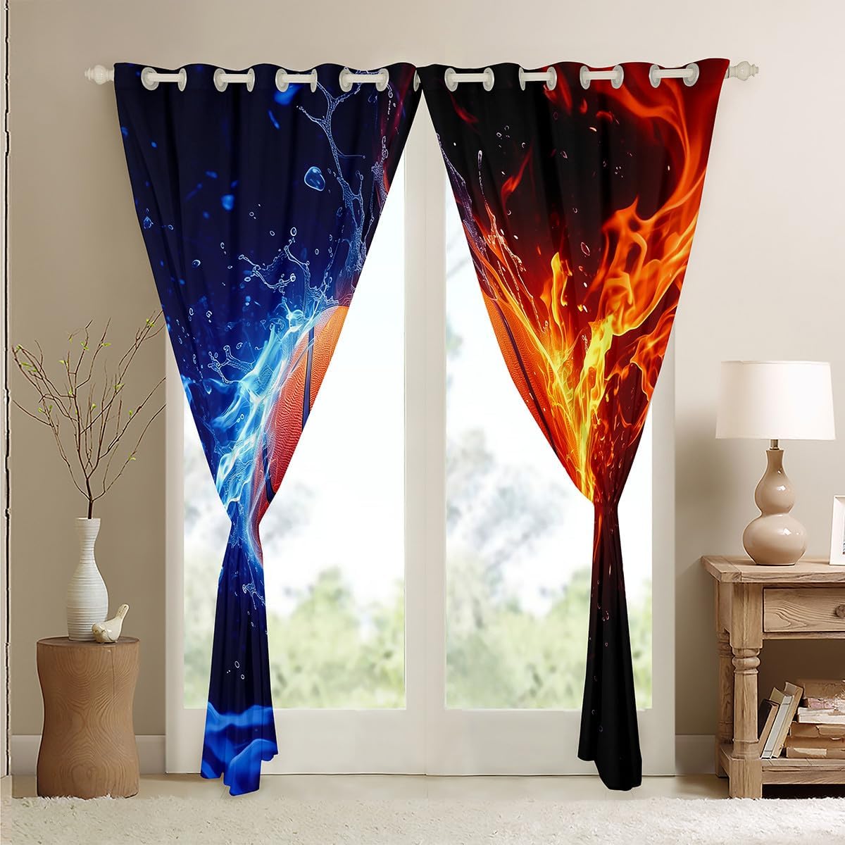 Feelyou Basketball Curtains for Bedroom Living Room Blackout Darkening image 4