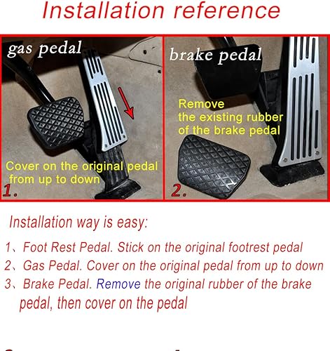 Miniatura 9 de Pedal de freno de gas sin taladro compatible con Mini Cooper R52, R53, R55, R56, R57, R58, R59, F55, F56, Accesorios de acero inoxidable