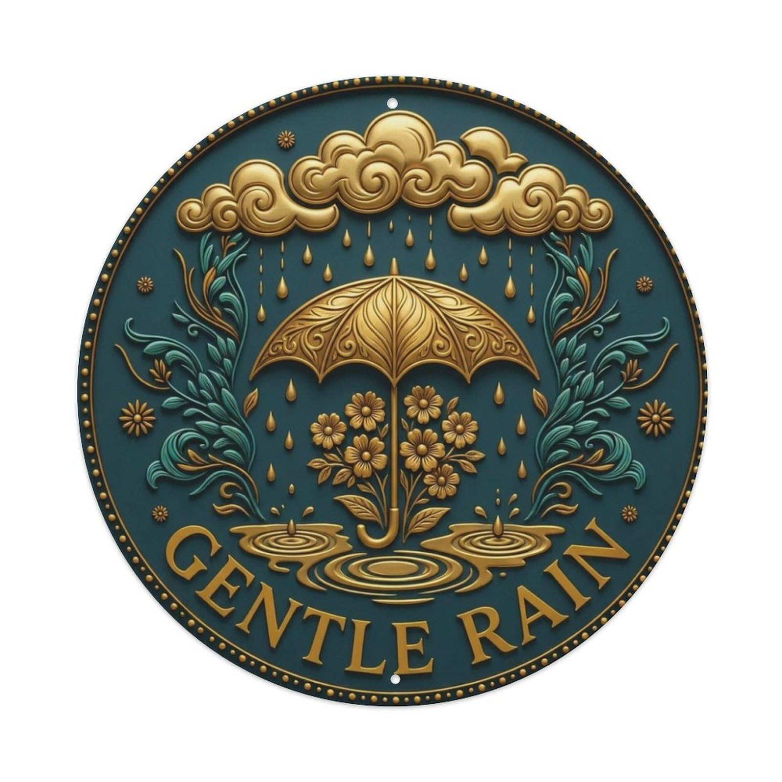 Metal Tin Sign Vintage Gentle Rain Flower Zen Yoga