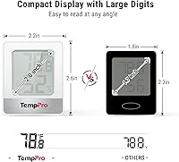 Vista 4 de ThermoPro TP49 2 Piezas Termómetro Higrómetro Digital de Interior Mini Higrómetro Termómetro con Monitor de Temperatura y Humedad Termómetro