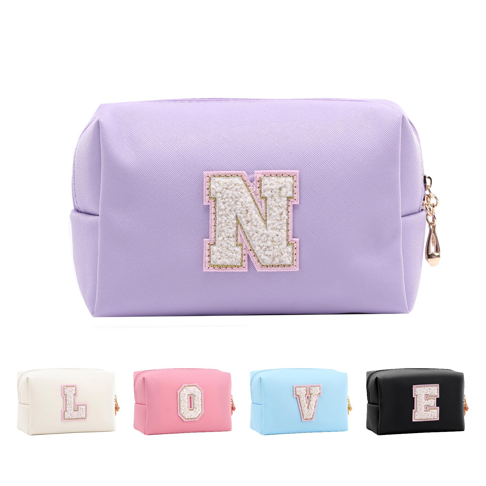 Bolsa de Maquillaje, Bolsa de Cosméticos Impermeable de Viaje, PU Cuero, Neceser de Baño, Bolsa De Aseo Y Almacenamiento para Mujer,Cosas Preppy para niñas Adolescentes (Letra A-Z) — view 16