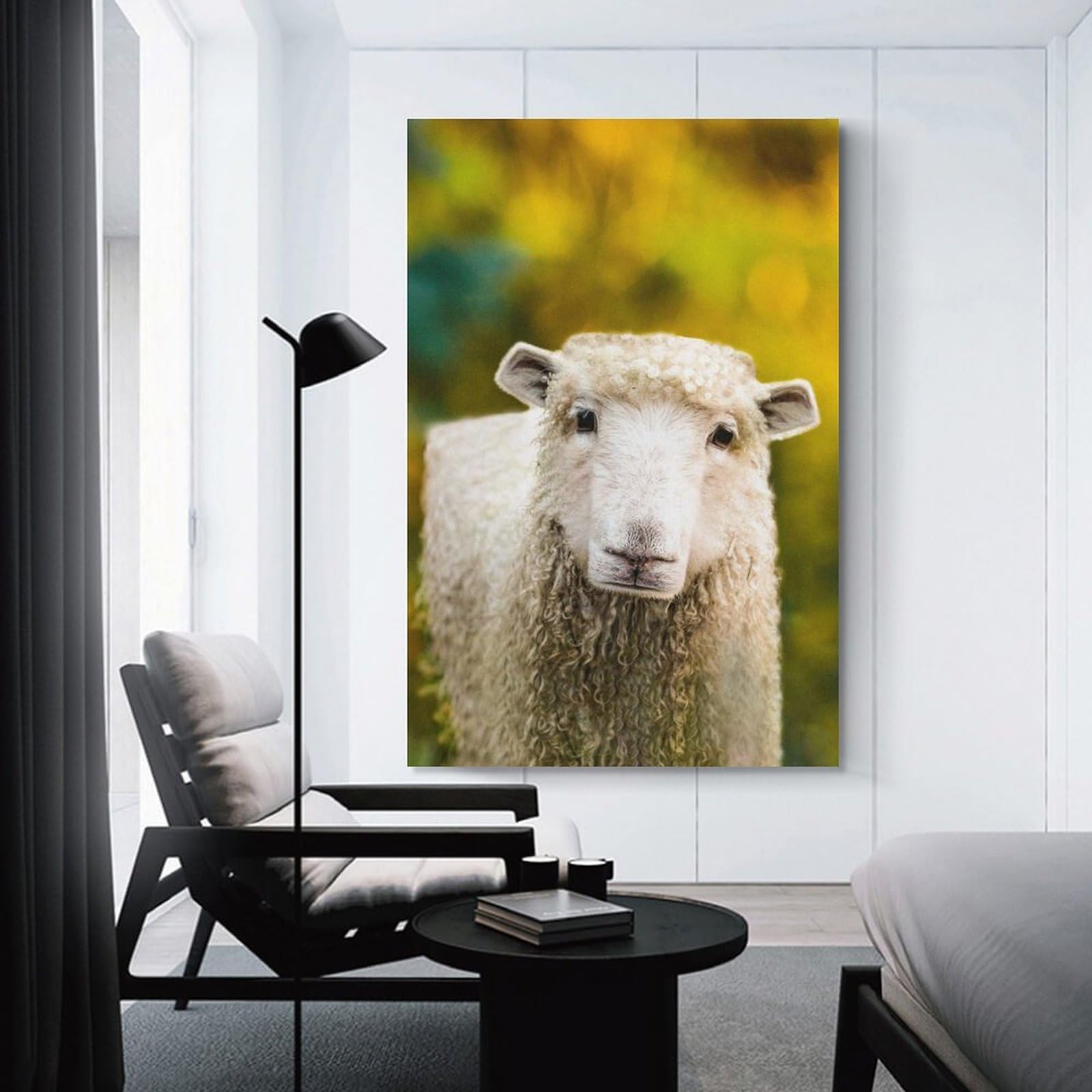 Junmoney Unframe-Style-13 Cubic Sheep Hanging Wall Art, 24X36inch(60X90cm), For Bedroom Walls, Guest Spaces Or Lounges, An Easy Wall Refresh For Bedrooms