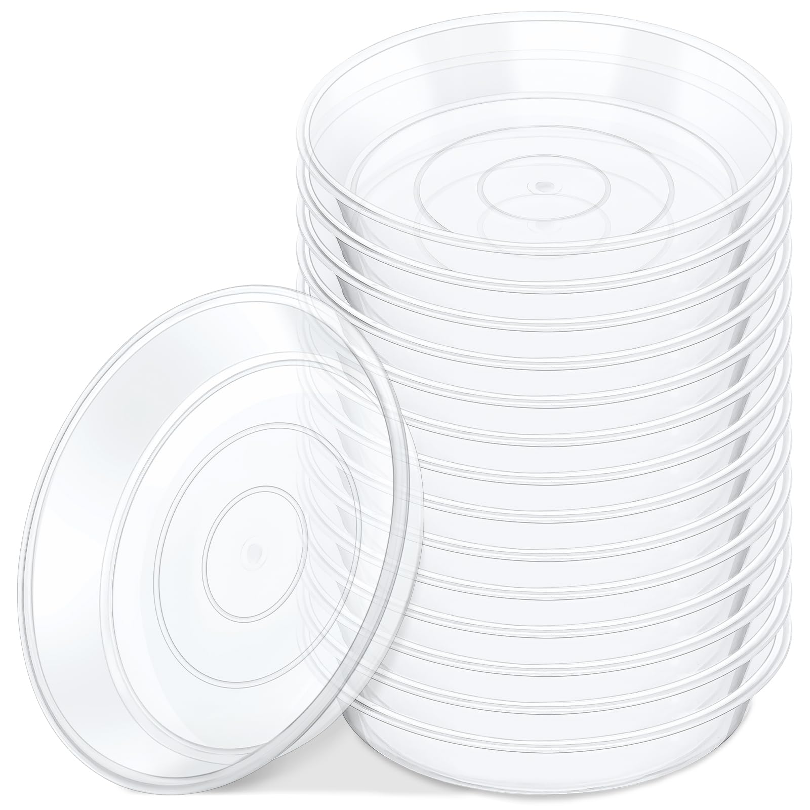 GREANER 5 Inch Plant Saucer, 15PCS Plant Water Catcher Tray, Plant Trays for Indoors No Holes, Plant Plates to Catch Water Indoor Plants, Plastic
