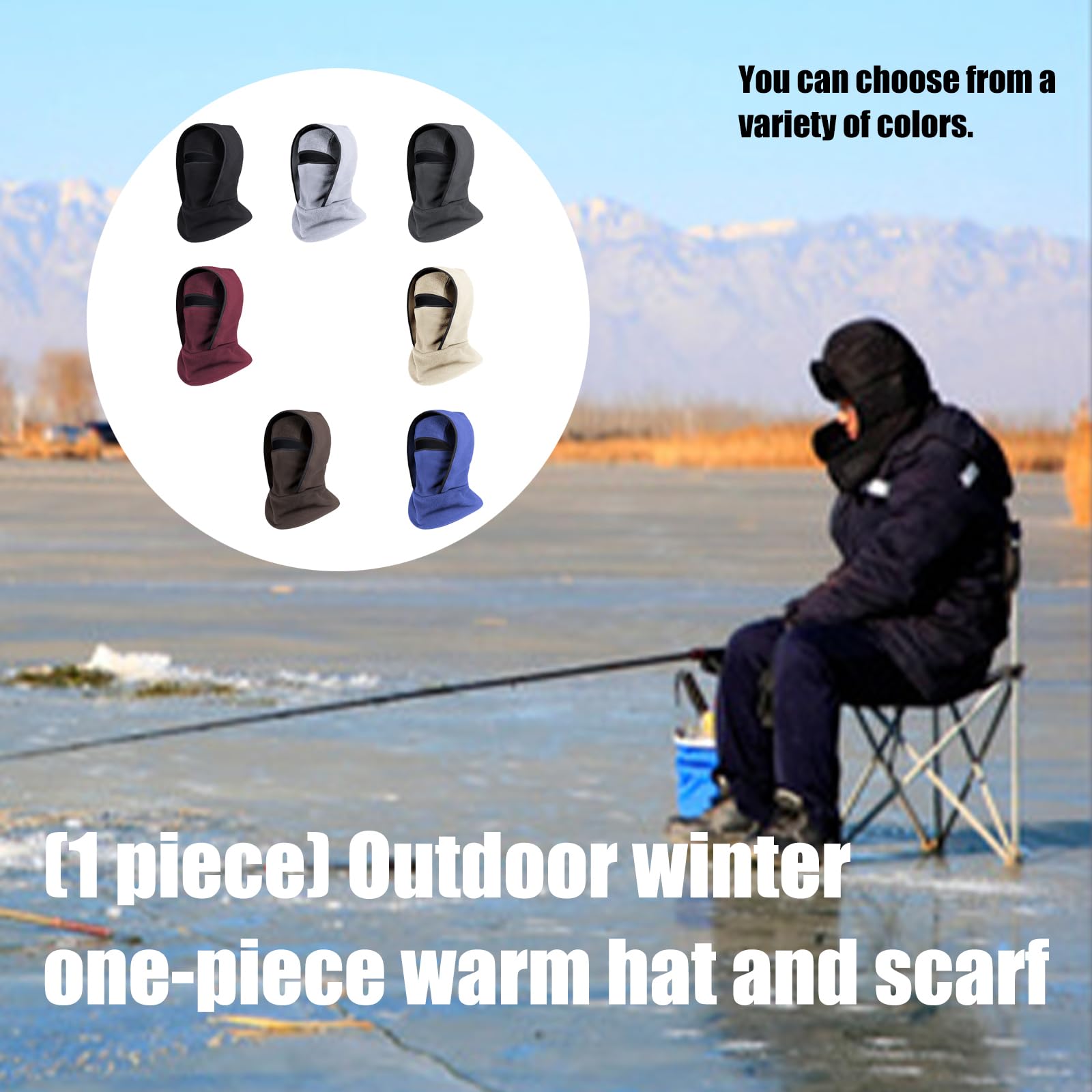 Gorro de forro polar coral cálido para invierno, ciclismo y esquí, actividades al aire libre, resistente al viento, transpirable, cubierta facial para acampar