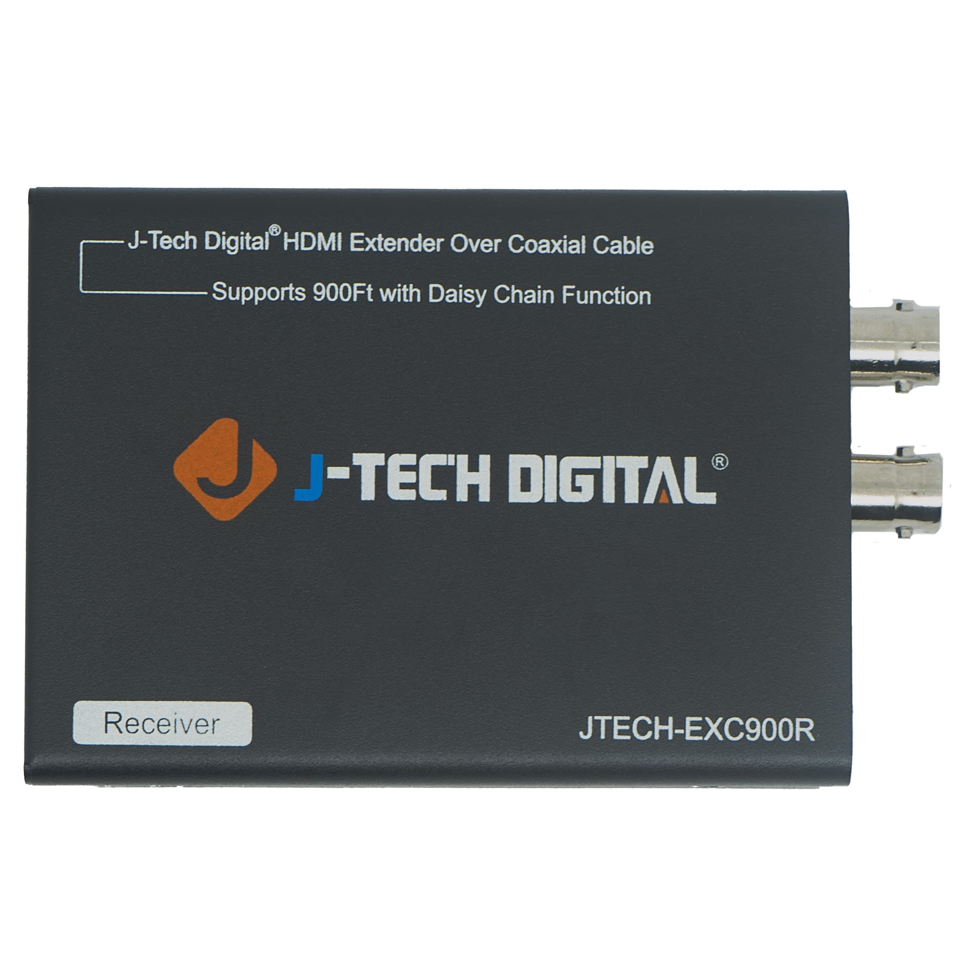 J-Tech Digital HDMI Over Coax Coaxial Daisy Chain Extender 900 FT RG6 / RG7 / RG11 1080p for CCTV, DVR, Cable Set Top Box [JTECH-EXC900R] [Receiver Only]