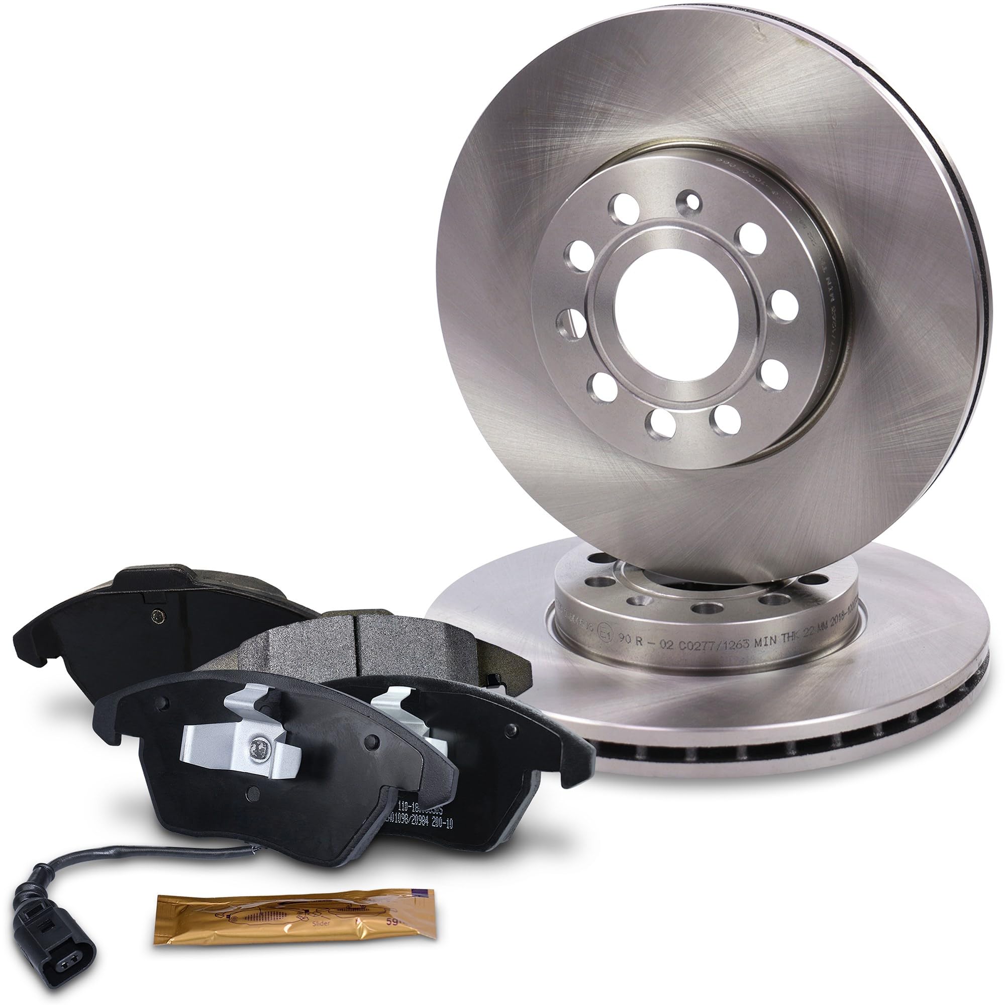 BESTPRICE set freni asse anteriore incl. dischi freno ventilati Ø 288 mm + pastiglie freno anteriori + contatto di usura