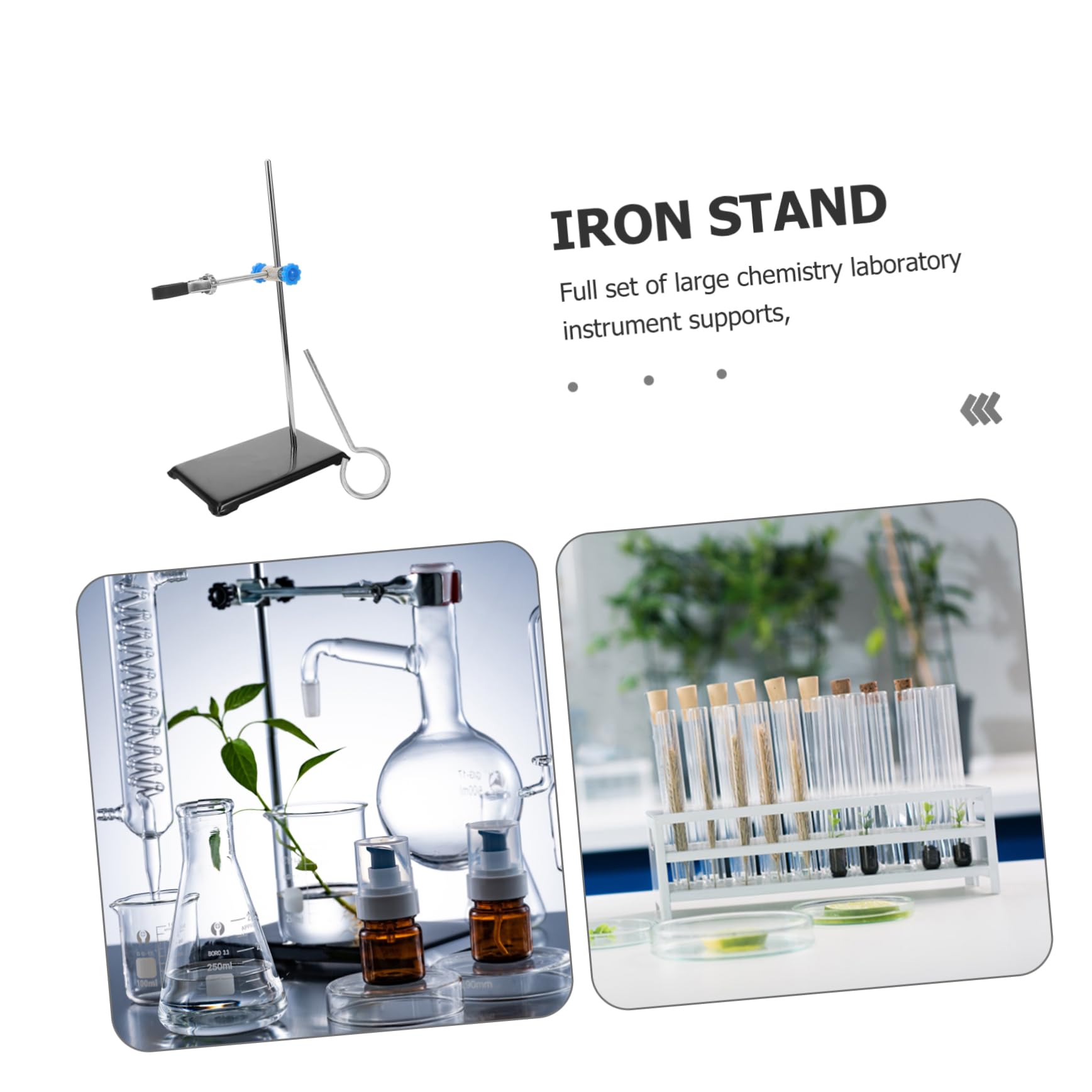 Hohopeti Support de Laboratoire et Pratique Rangement Pince pour Fiole en Fer Noir Facile à Démonter pour Verrerie et Matériel de Laboratoire