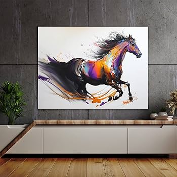 抽象画 Amazon.com: Sense Canvas 馬抽象動態28 帆布藝術- 家居裝飾牆壁