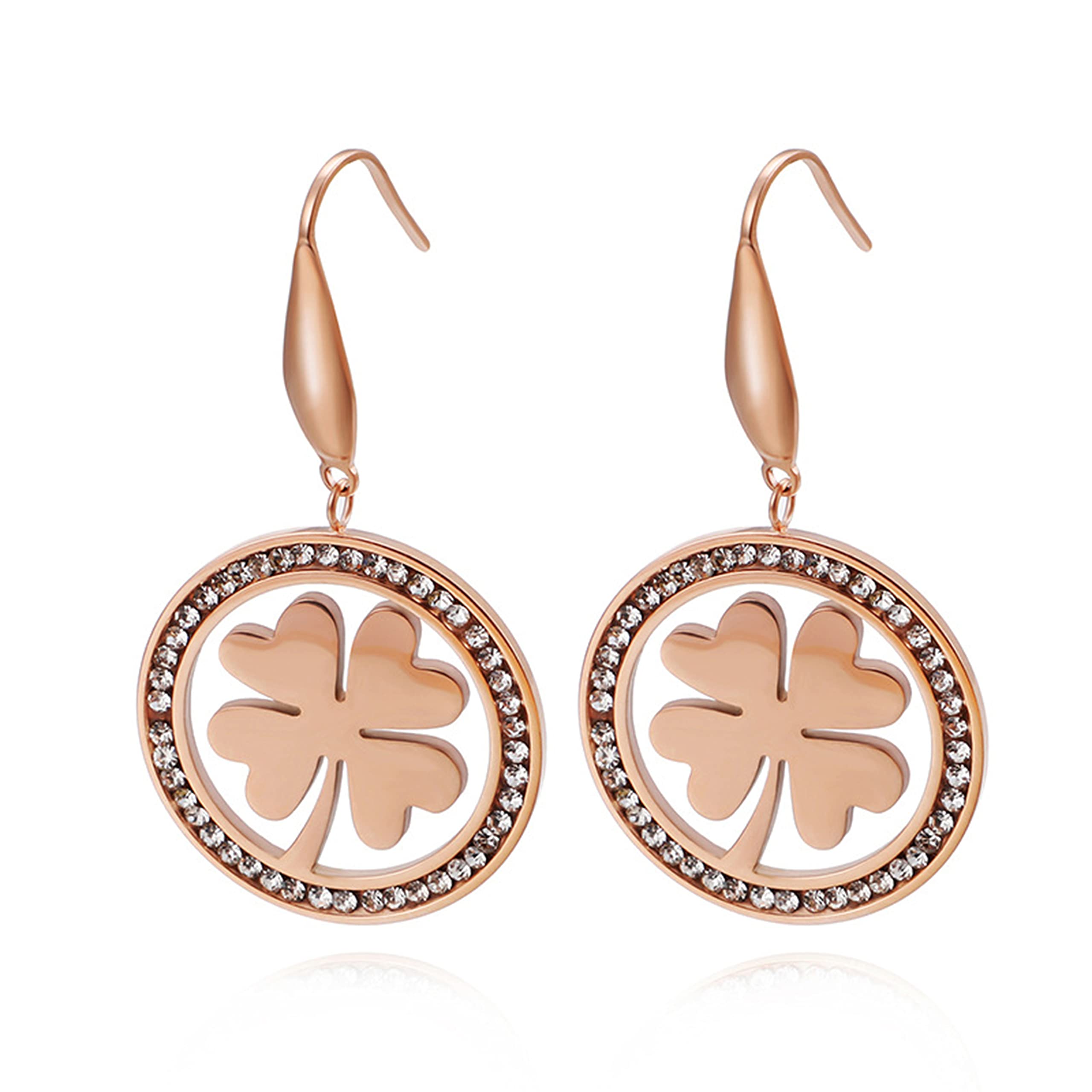 Lee CooperWomen's Stainless Steel Rose Gold Plating Earrings - LC.E.01089.440, 40 * 24mm, No Gemstone