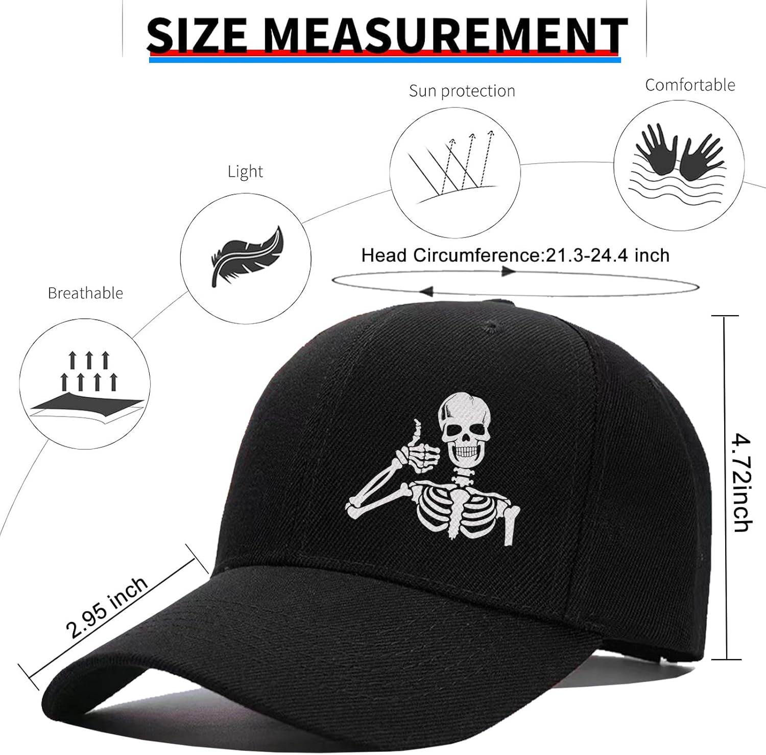 Baseball Hat for Men Snapback Hats for Men Flat Bill Brim Hats Hip Hop Rock Adjustable snap Back Boys - Image 2