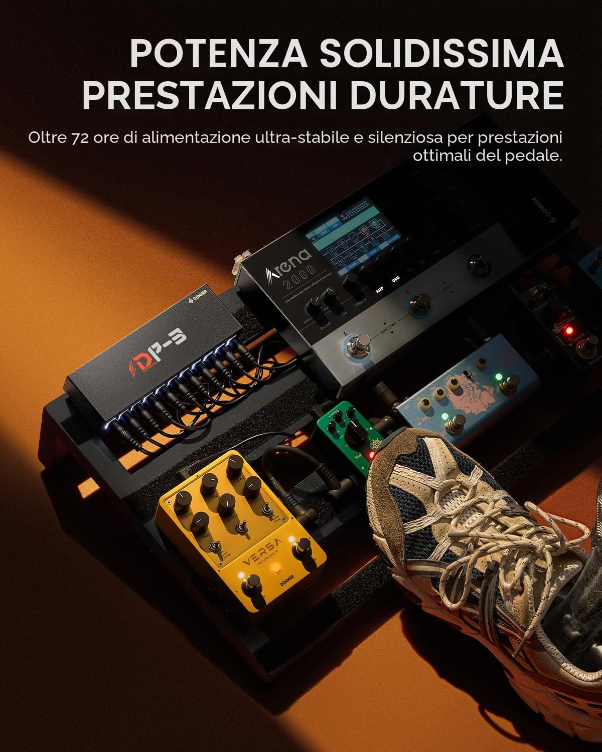 Donner DP-3 Alimentatore per Pedali Chitarra con 10 Uscite DC Isolate, Compatibile con Pedali 9V/12V/18V (100mA/300mA/500mA)