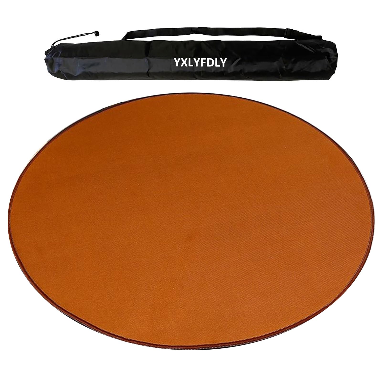 YXLYFDLY Round Mahjong Mat Thickened and Non-slip Mahjong Table Cover with Rubber Backing Home Play Mat for Poker, Card, Board, Tile Games(Brown,70cm/27.55in) — image 1