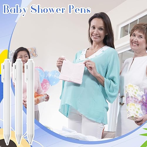 Miniatura 4 de 50 bolígrafos retráctiles a granel de 0.039 in de punta media, tinta negra, lindos bolígrafos de escritura suave, suministros escolares para