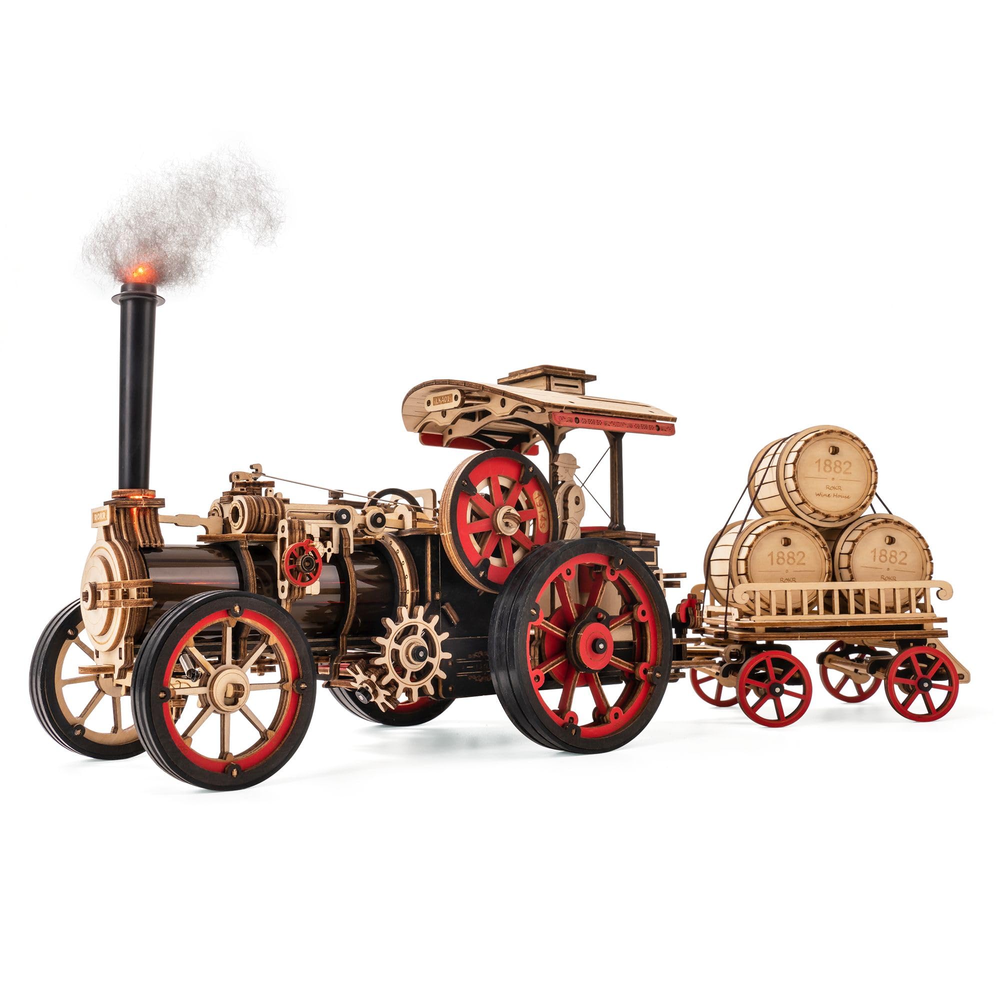 ROKR Puzzle 3D Madera Motor de Vapor-Kits de Construcción de Maquetas Madera para Adultos-Idea de Regalo única para Hombres(Steam Engine)