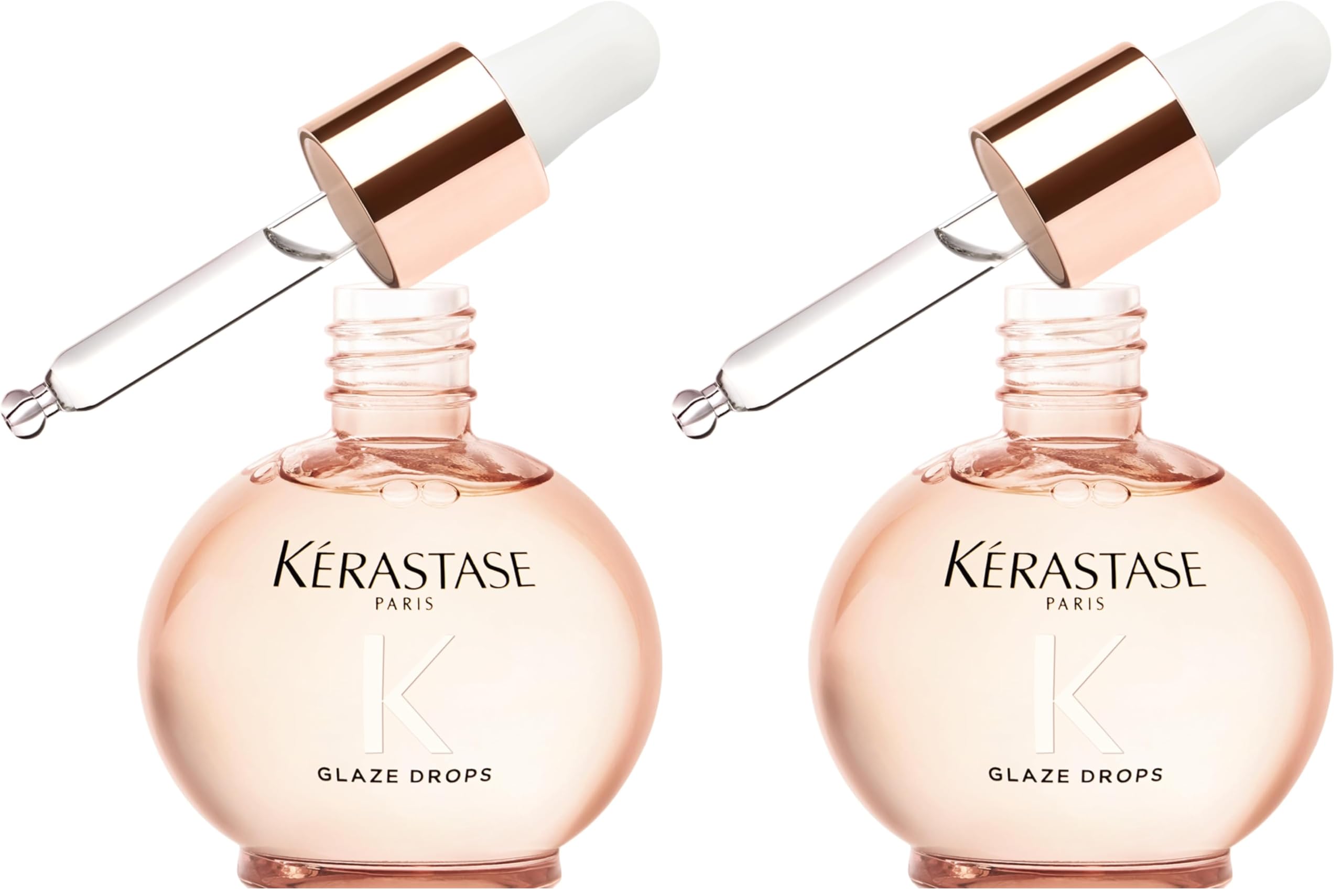 Kérastase Gloss Absolu Glaze Drops Oil-In-Serum For Bouncy, Glossy Hair | Fine To Medium Hair | 2X Glossier Hair | 72H Nutrition | With Wild Rose-In-Oil | 45ml (Pack of 2)-image-1
