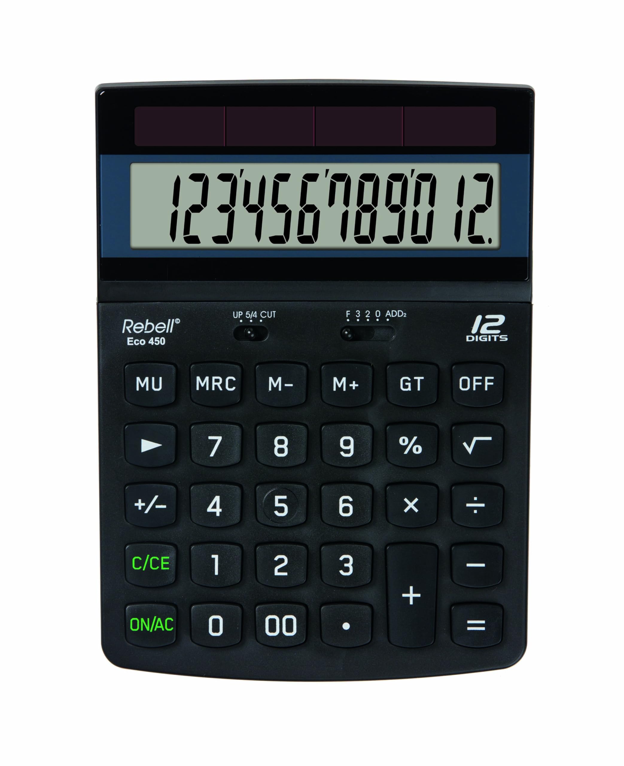 Calculatrice de bureau 12 chiffres 184x132x34mm REBELL ECO450