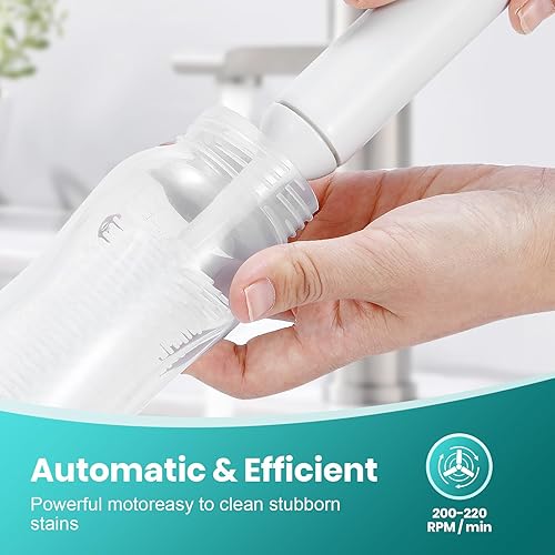 Vista 2 de Limpiador eléctrico de cepillos para botellas, limpiador profesional de biberones y cepillo para accesorios infantiles y tazas de pajita, recargable