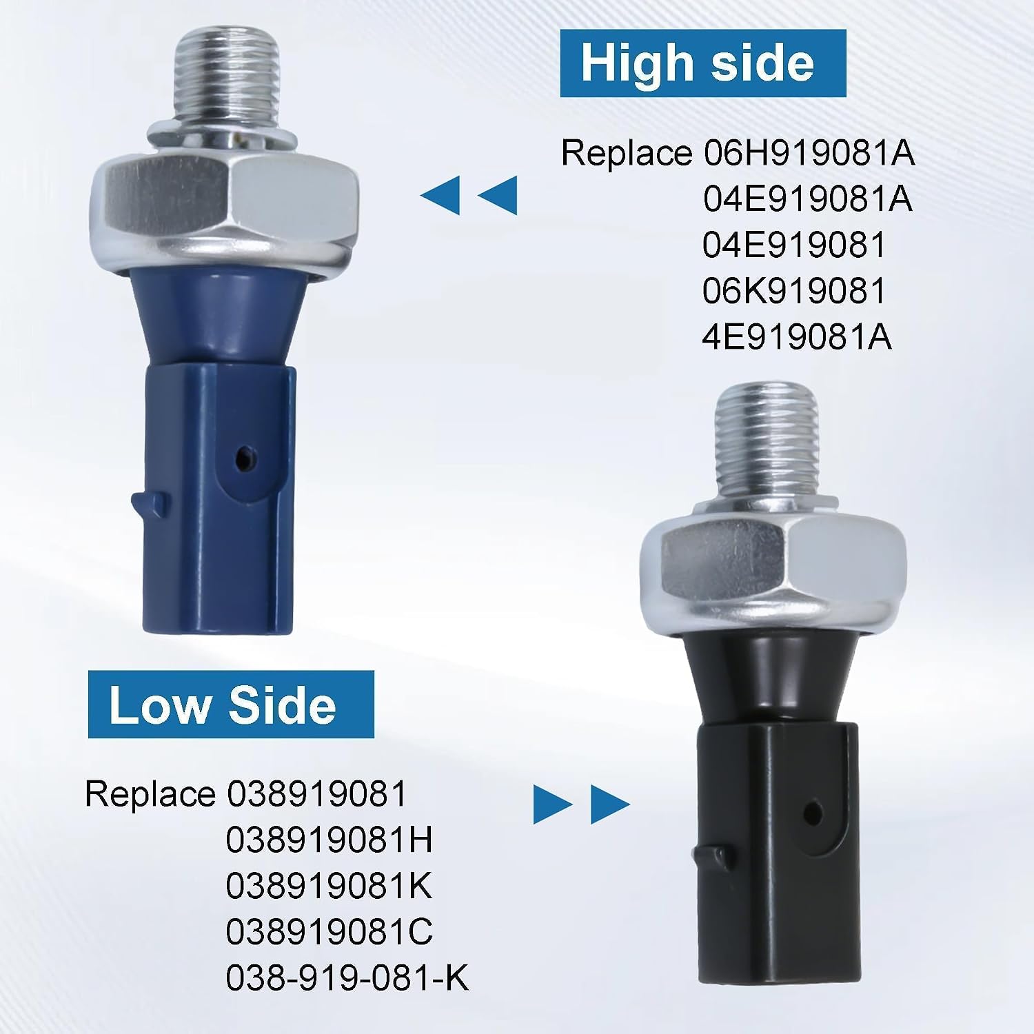 2Pcs Oil Pressure Sensor Fit for Audi A4 A5 A6 Q5 TT for VW EOS Golf GTI Jetta Passat CC TIGUAN Brown and Blue