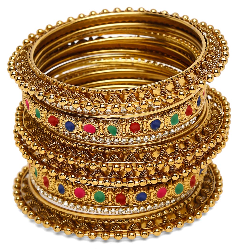 Shining Diva Fashion Latest Antique Gold Plated Set of 18 Stylish Traditional Bangle for Women (12229b_2.6) (B0B659BB47) Amazon Price History, Amazon Price Tracker