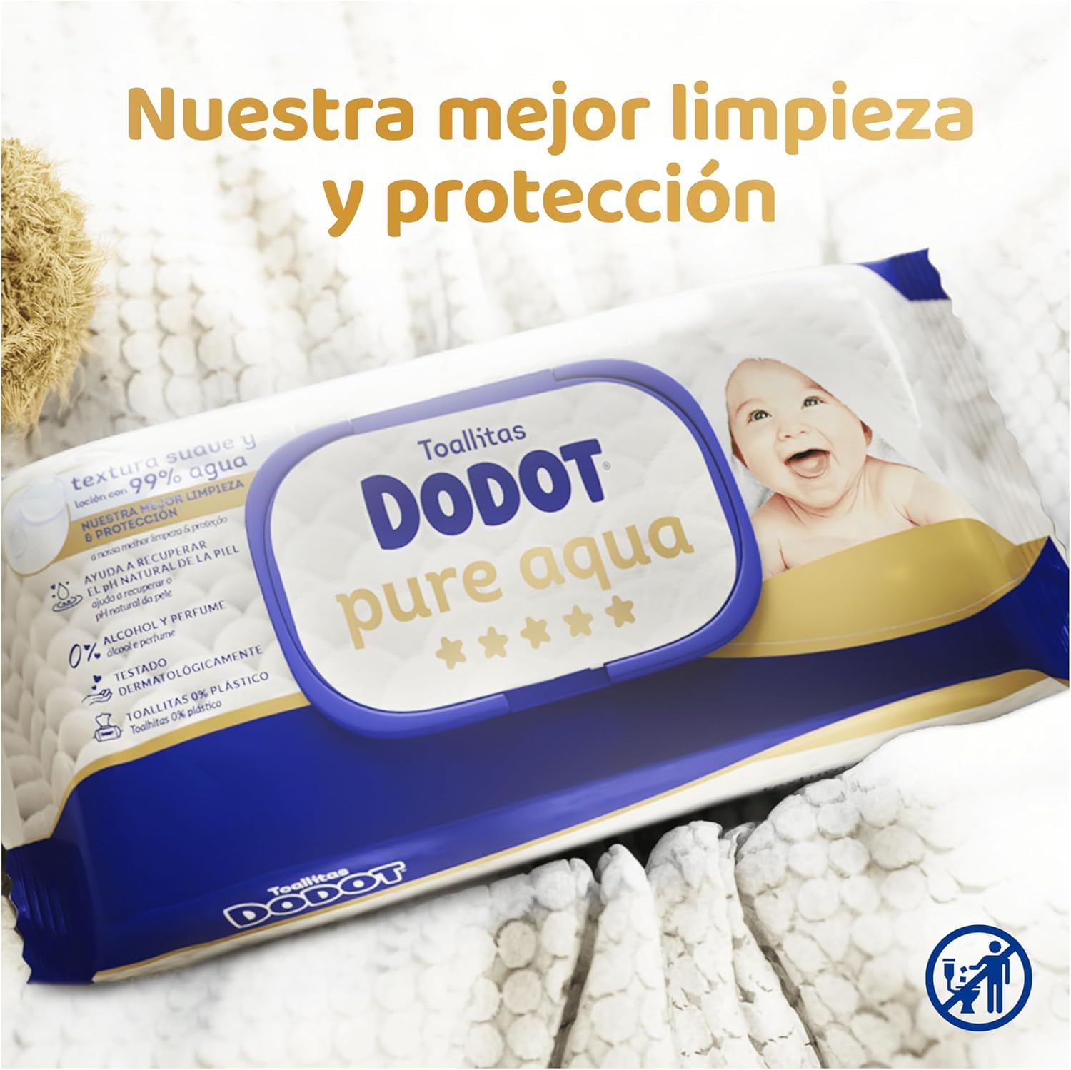 Dodot Bebé Sensitive Talla 3 Pañales + Toallitas Pure Aqua – Pack Cuidado Infantil (198 Pañales + 900 Toallitas) [Nuevo]